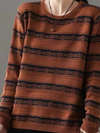 Women's Autumn Amore Stripes Loose Sweater