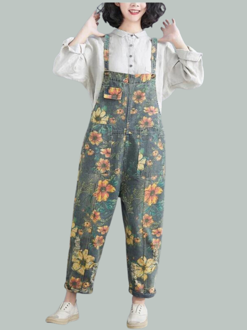 Women's Floral Overalls Dungaree