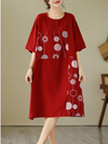 Women's Red A-line Dress