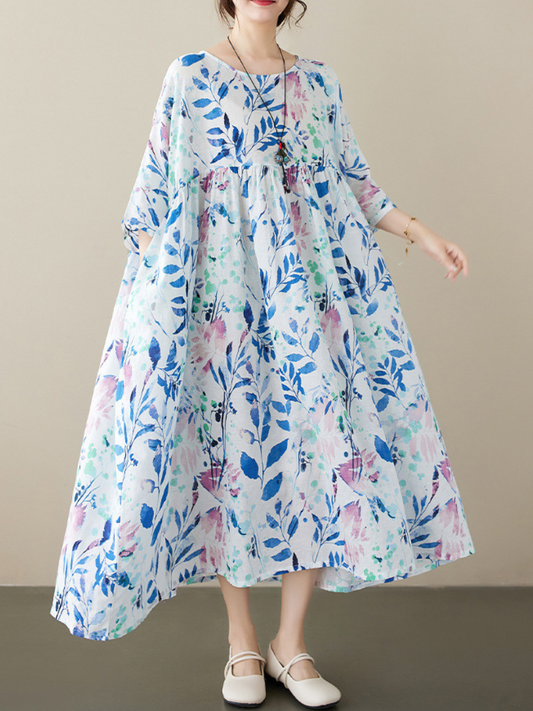 Women's Blue Smock Dress