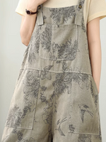 Women's  Front Pocket Printed Dungaree 