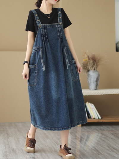Women's Round Neck Salopette Dress
