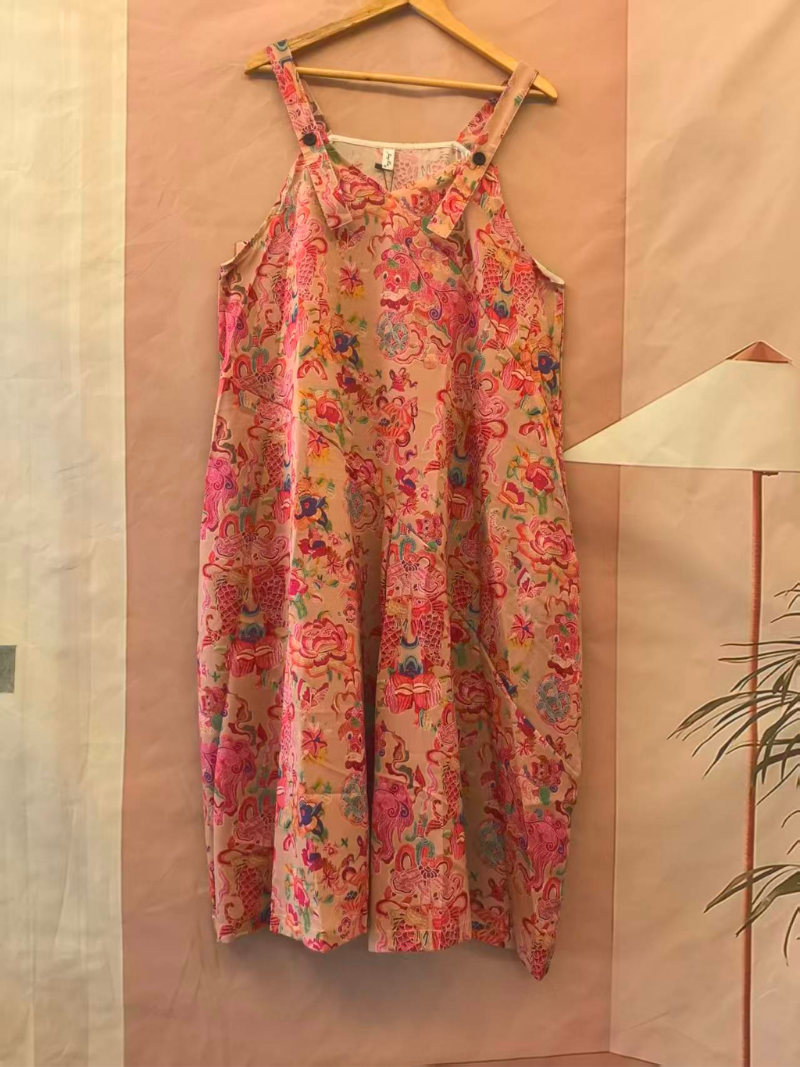 Women's Summer Lightweight Printed Loose Overall Dungaree