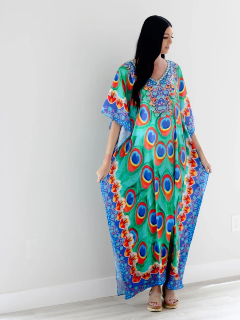 Women's V-neck Kaftan Dress