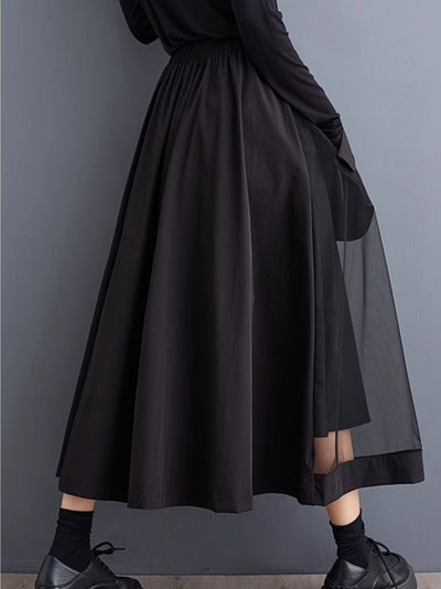 Women's Daily Wear Zipper Large Pockets Front Skirt