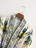 Robe de chemise de ceinture de taille à fleurs imprimées modernes pour femmes