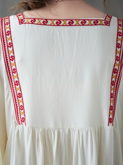 Women's Embroidery Pocket A-Line Dress