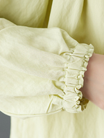 Cotton-Linen Peasant Blouse with Ruffled Cuffs