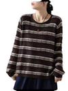 Women's Autumn Amore Stripes Loose Sweater