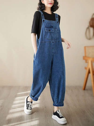 Women's High Waist Overall Dungarees