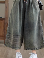 Bottoir brodé à taille haute et à taille haute occasionnelle des femmes