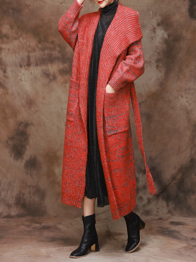 Women's red Knitted Coat