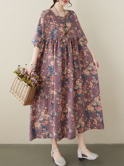 Women's Floral Smock Dress