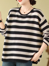 Women's Casual comfort Striped knitted Sweater