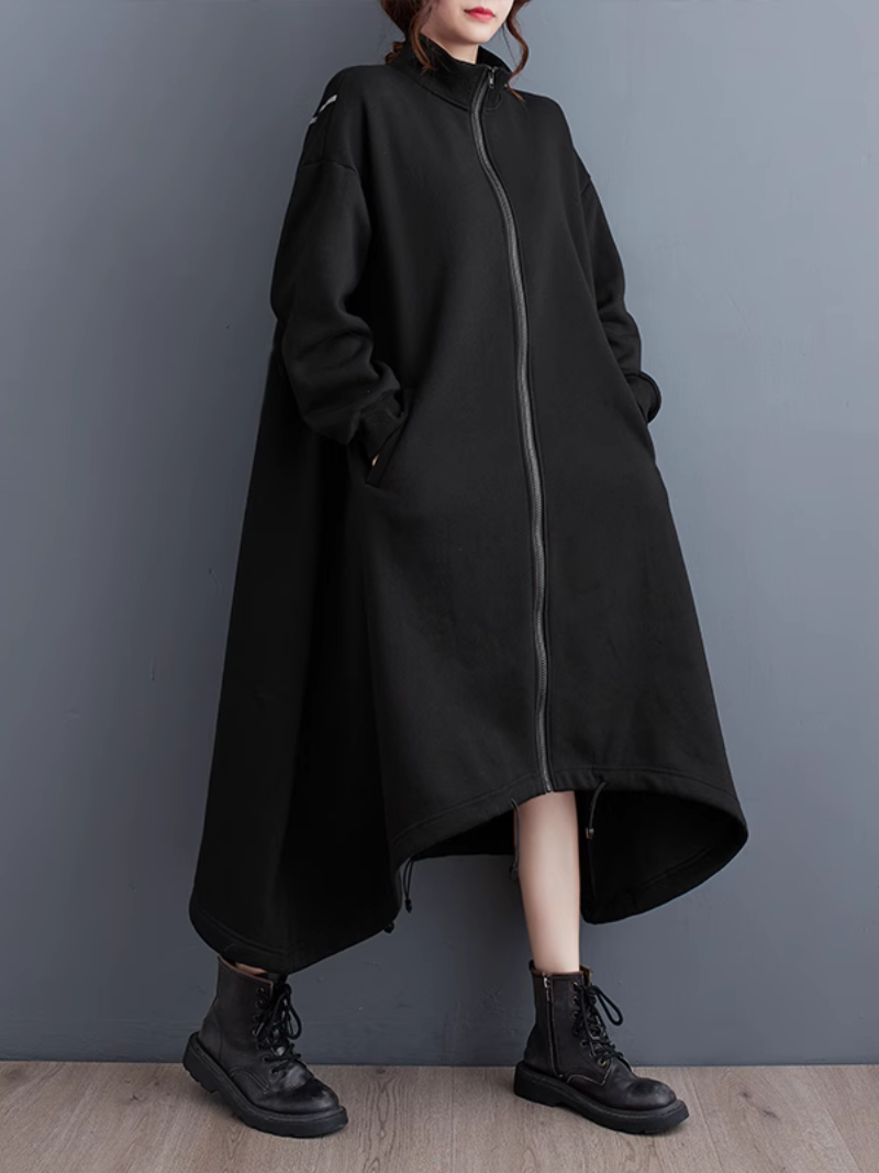 Women's Vintage Vibes Side Pockets Overcoat
