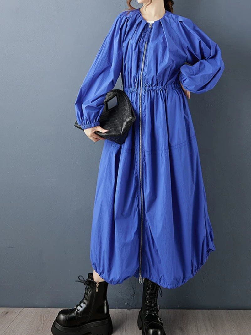 Confidence for every day maxi dress — lightweight, flattering zip-front silhouette