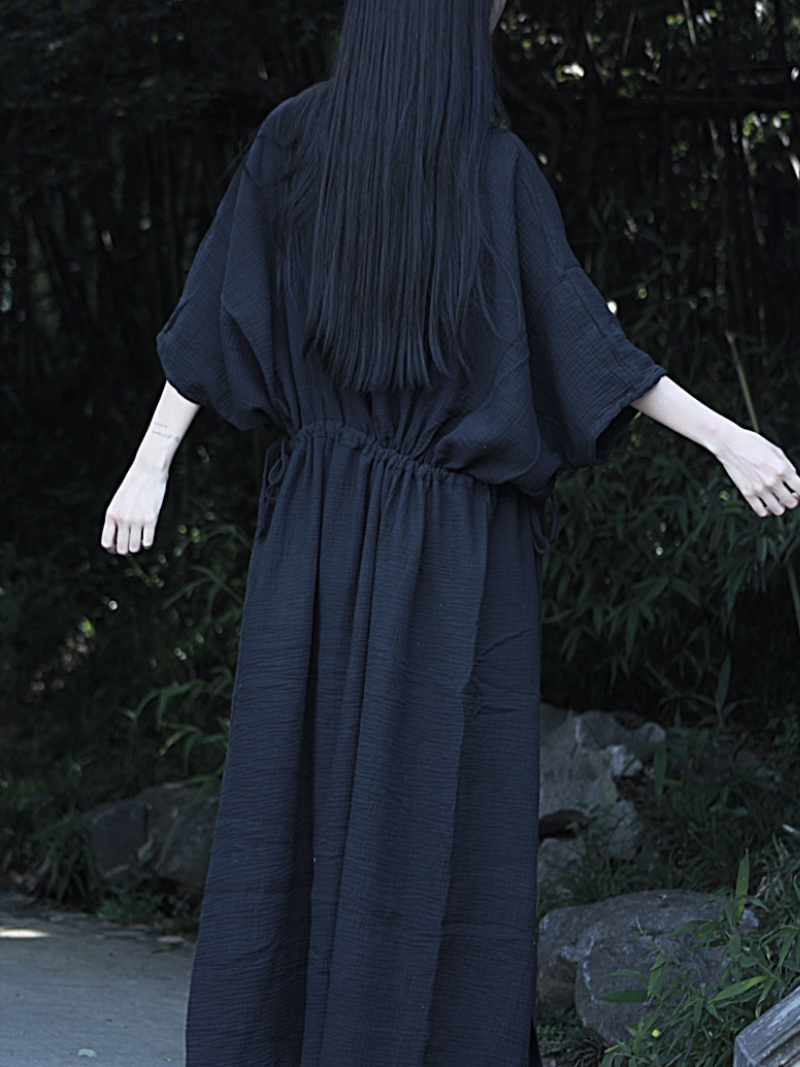 Breezy Garden-Party Wrap Maxi — Double Gauze Cotton, Effortless and Flattering