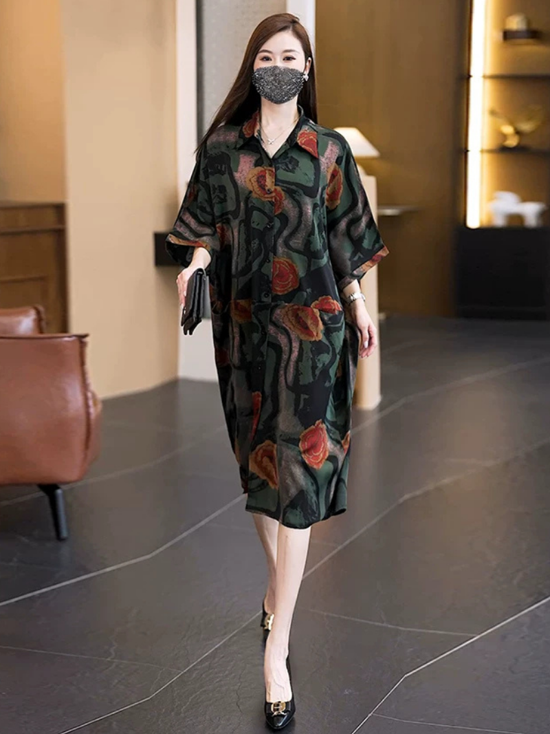 Effortless Office-to-Brunch Shirt Dress — Artful Print, Flattering and Pocketed Silhouette