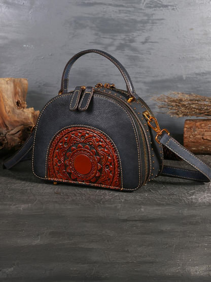Grey women's leather bag