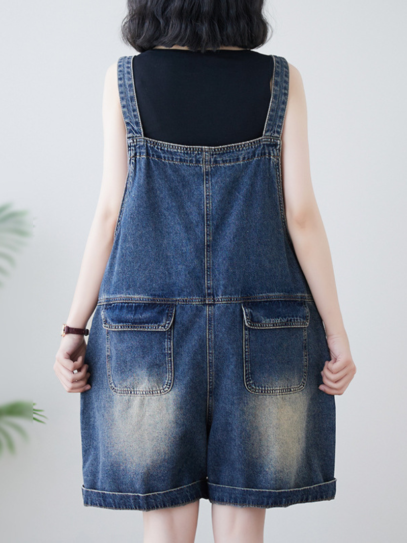 Women's High Waist Short Dungarees