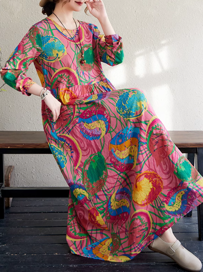 Women's Spring Ideal for any Season Printed Smock Dress