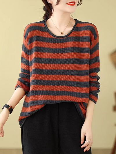 Women's Casual comfort Striped knitted Sweater