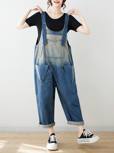 Women's Everyday Wear Wide Leg Bib's  Dungarees