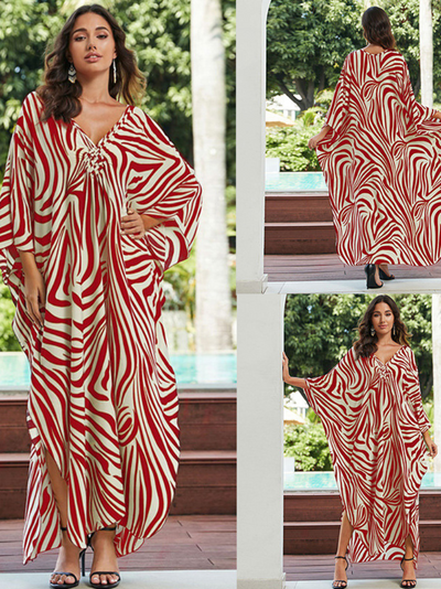 Women's Summer Elevate Beach Cover-Up Long Kaftan Dress