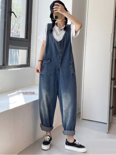 Women's High Waist Overalls Dungarees