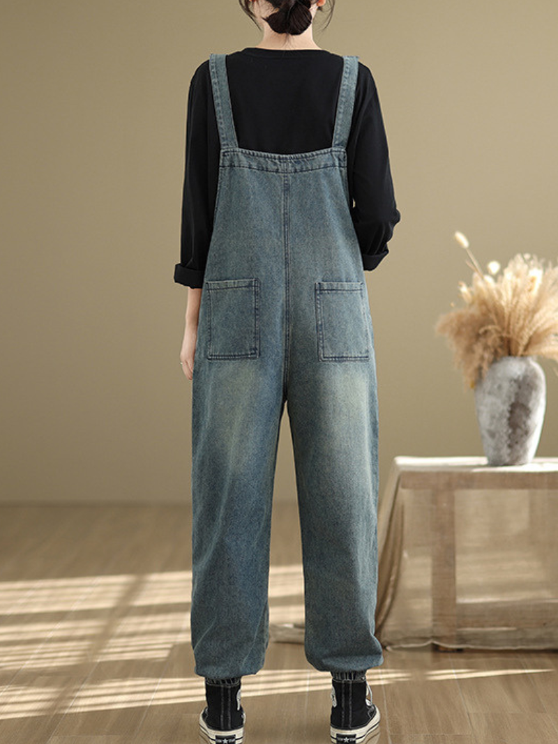 Women New Artical Three-Dimensional Pocket  Dungarees