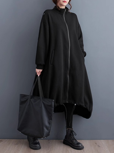 Women's Vintage Vibes Side Pockets Overcoat