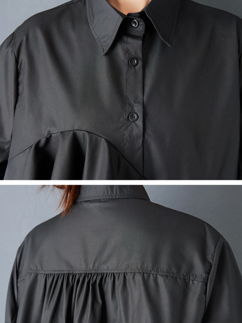 Day-to-Night Confidence Ruffle Blouse with Asymmetrical Cascade and Effortless Fit