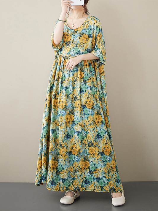 Flowy Women's Boho Summer Smock Dress