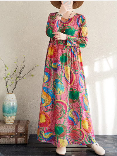 Women's Spring Ideal for any Season Printed Smock Dress