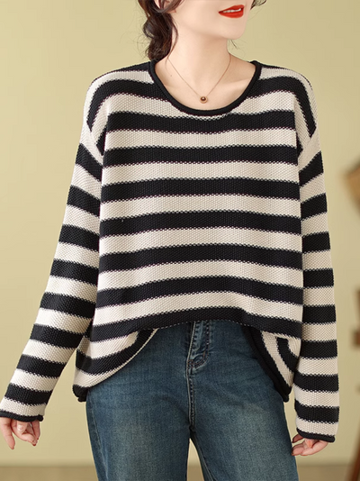 Women's Casual comfort Striped knitted Sweater