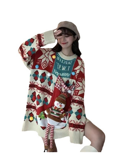 Women's winter Comfortably Christmas Beautiful Teedy Bear Sweater