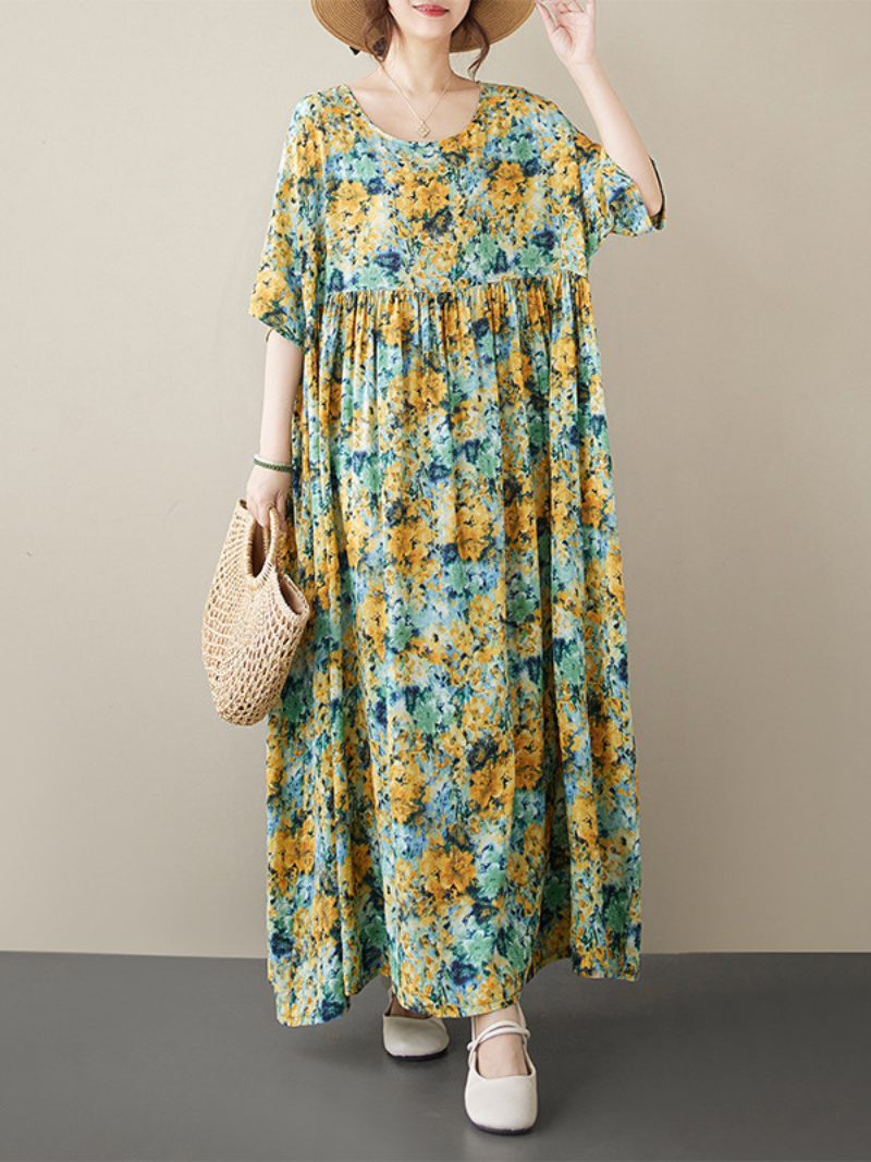 Beachside beautify dress; vintage floral dress