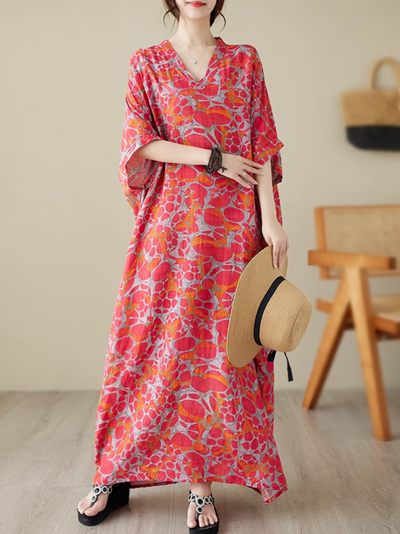 Women's Red  Kaftan Dress