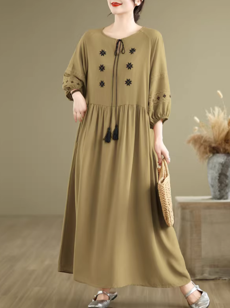 Artful Relaxed Drawstring Denim Cotton Pants, Women’s Baggy Jeans with Tapered Cuff