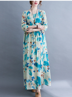 Sunlit Strolls Maxi Dress — Flowy Cotton-Linen, Effortlessly Flattering Everyday Elegance