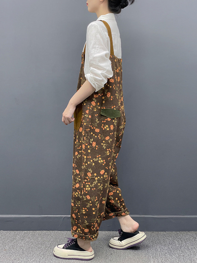 Women's Various Styles Printed Large Size Dungarees