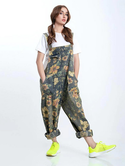 Women's Floral Overalls Dungaree