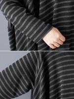 Striped Cowl-Neck Tunic Dress in Cotton Knit