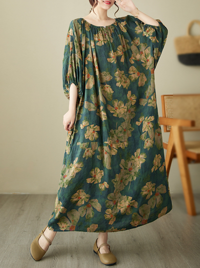 Women's short sleeve Flower A-Line Dress
