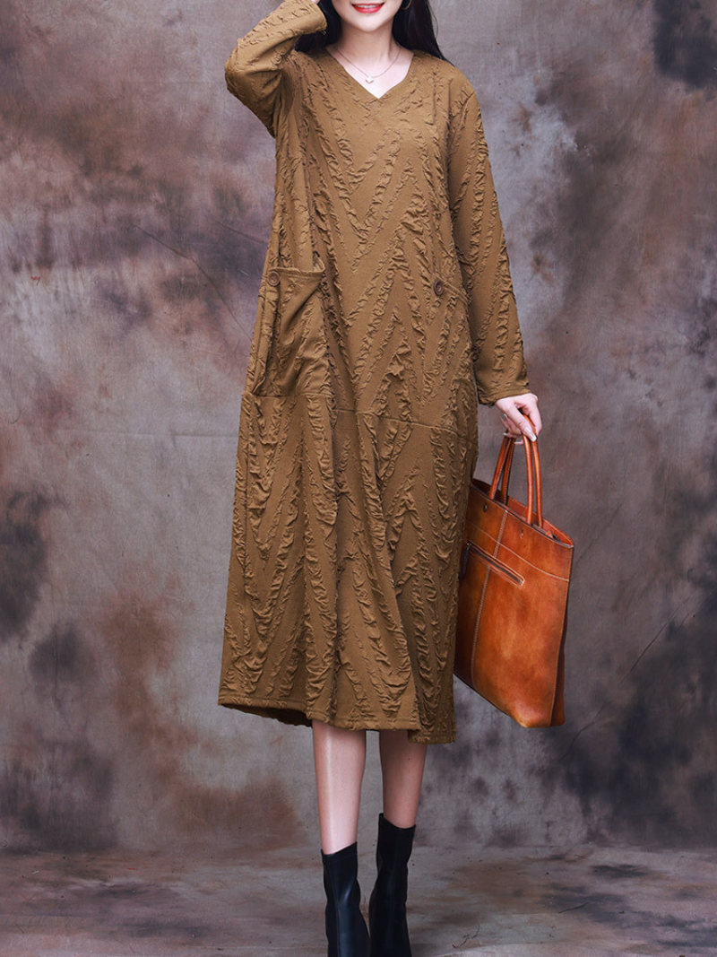 Versatile Charm Women's Loose Large Size Midi Dress