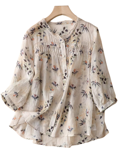 Women's floral blue top