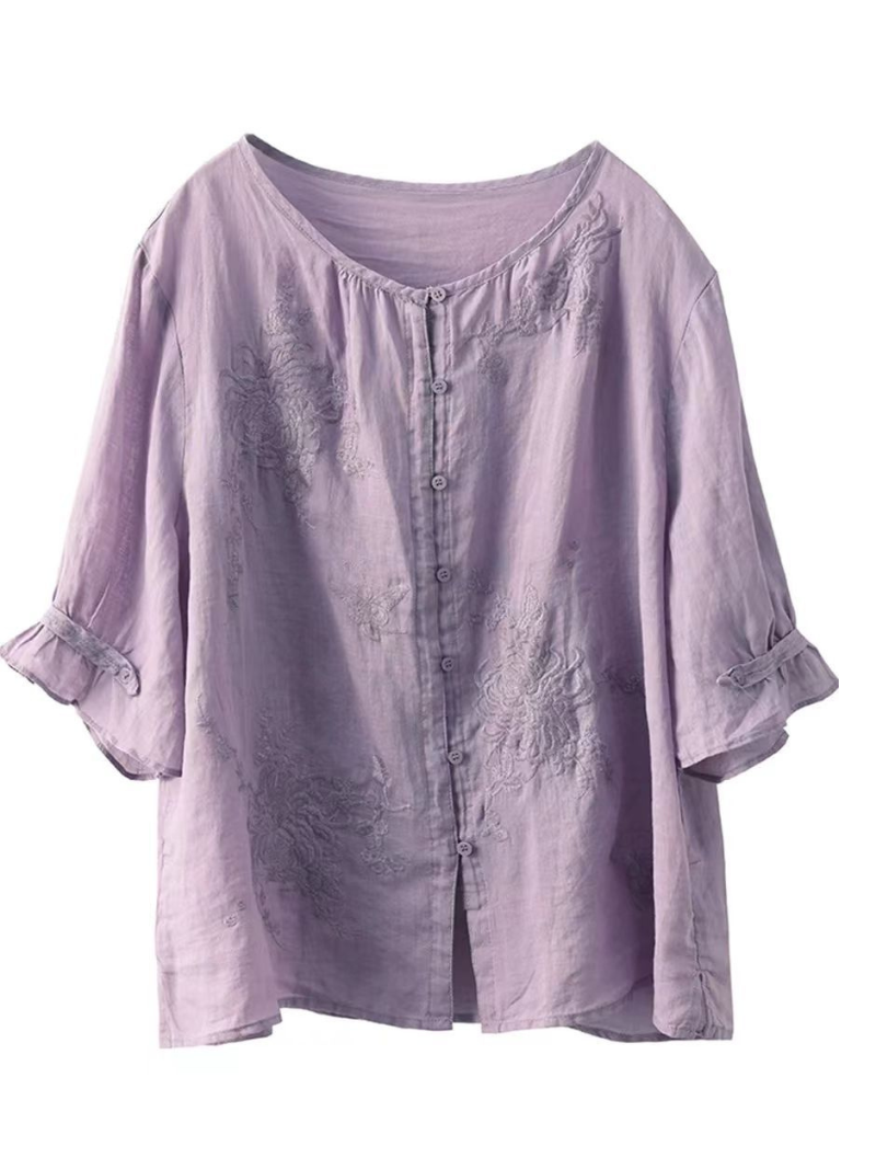 Women's classic round collar Top