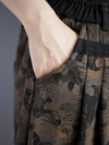 Women's Stylish Retro Printed Elastic Waist Pant Bottom