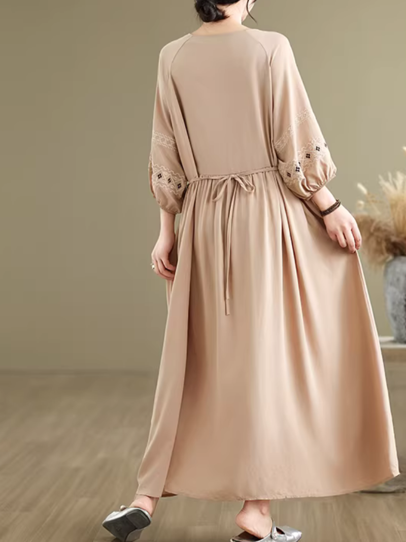 Artful Relaxed Drawstring Denim Cotton Pants, Women’s Baggy Jeans with Tapered Cuff