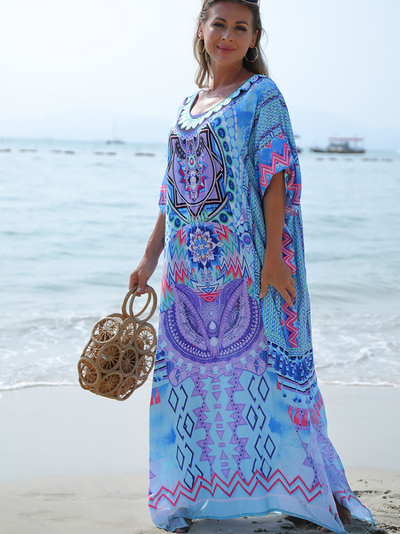 Women's Round Neck Kaftan Dress